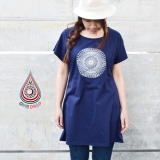 ONEDROP「-糸- DOLMAN SLEEVE Tee ONE PIECE for LADIES」【NAVY】