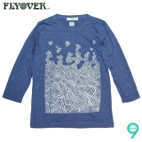 FLYOVER「Erosion」8分袖 LSS-Tee/NAVY