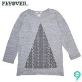 FLYOVER「Triangle Font」8分袖 LSS-Tee/GRAY